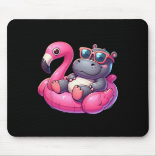Lustiger Sommer Nilpferd Rosa Poolparty Hawaiian S Mousepad
