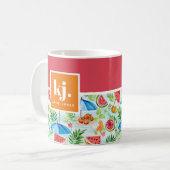 Lustiger Sommer Stilvolles Monogramm Kaffeetasse (Vorderseite Links)