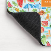 Lustiger Sommer Stilvolles Monogramm Mousepad (Ecke)