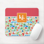 Lustiger Sommer Stilvolles Monogramm Mousepad (Mit Mouse)