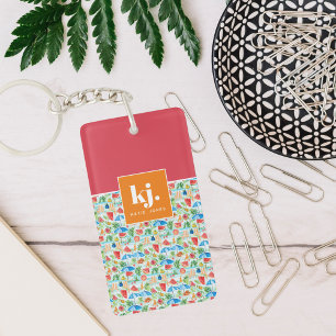 Lustiger Sommer Stilvolles Monogramm Schlüsselanhänger