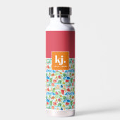 Lustiger Sommer Stilvolles Monogramm Trinkflasche (Links)