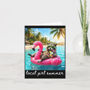 Lustiger Sommer-Waschbär-Meme-Frauen Mädchen wilde Karte