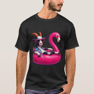 Lustiger Sommerziege Rosa Poolparty Hawaiianischer T-Shirt