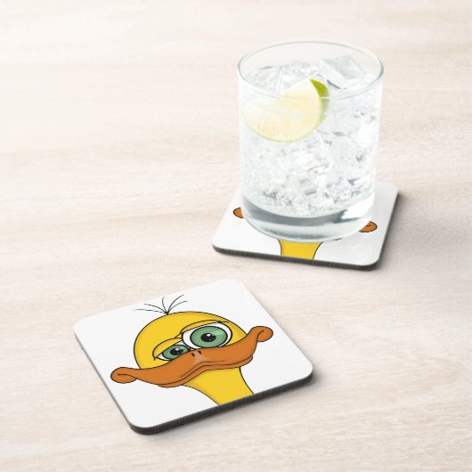 Lustiger sonderbarer Enten-Cartoon Untersetzer (Rechte Seite)