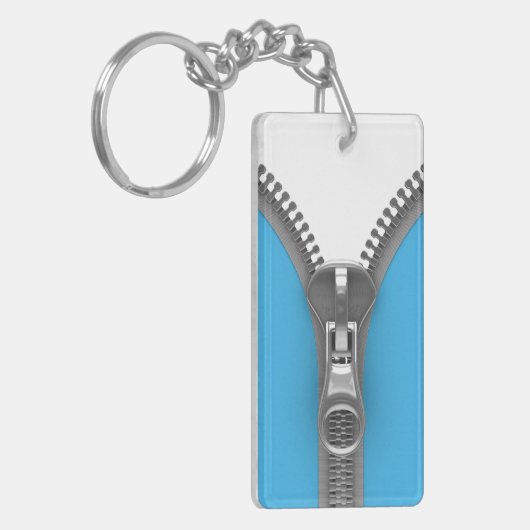 Lustiger sonderbarer realistischer blauer schlüsselanhänger (Vorderseite links)