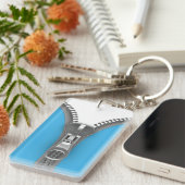 Lustiger sonderbarer realistischer blauer schlüsselanhänger (Vorderseite rechts)