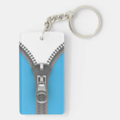Lustiger sonderbarer realistischer blauer schlüsselanhänger (Rückseite)