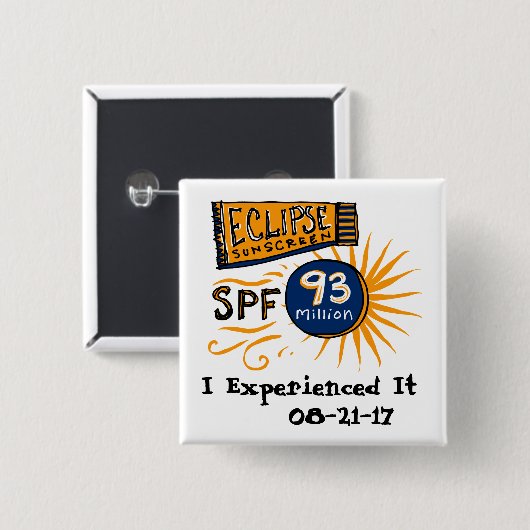 Lustiger Sonnenfinsternis-Lichtschutz Button (Vorne & Hinten)