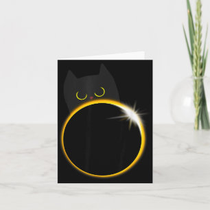 Lustiger Sonnenfinsternis-Schwarze-Katze-Liebhaber Karte