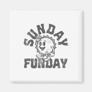 Lustiger Sonntag Fußll Funday Süße Vintage-Sonne  Magnet