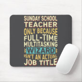 Lustiger Sonntagsschullehrer Multitasking-Zauberer Mousepad (Mit Mouse)