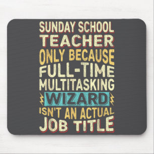 Lustiger Sonntagsschullehrer Multitasking-Zauberer Mousepad