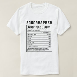 Lustiger Sonographer Ernährungsfakten Mitarbeiter T-Shirt