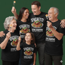 Lustiger Spaghetti-Ess-Champion Familienzusammenku