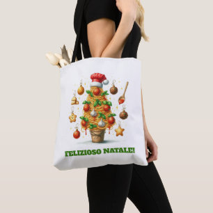 Lustiger Spaghetti-Weihnachtsbaum Delizioso Natale Tasche