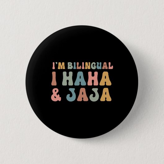 Lustiger Spanischlehrer Groovy Ich bin zweisprachi Button (Vorderseite)