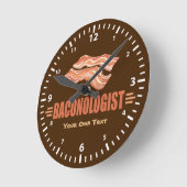 Lustiger Speck Baconologist Runde Wanduhr (Winkel)