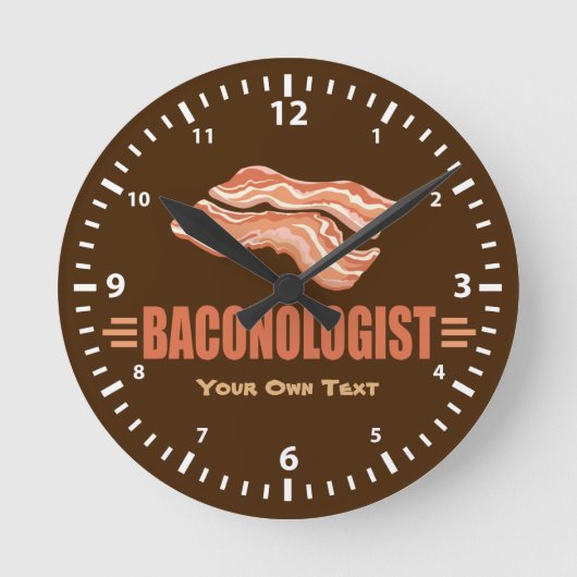 Lustiger Speck Baconologist Runde Wanduhr (Vorderseite)