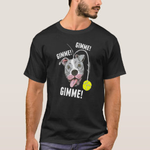 Lustiger spielender Pit Bull mit Tennisball Gib m T-Shirt