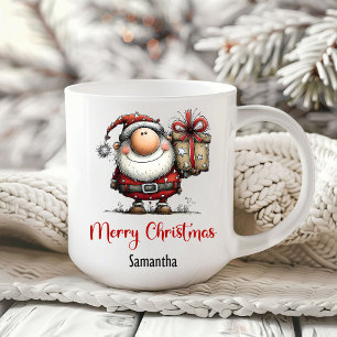 Lustiger Spielzeug-Weihnachtsmann-Cartoon-Kaffeebe Kaffeetasse