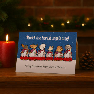 Lustiger Spielzeughund Weihnachtschor Dachshund Ca Feiertagskarte