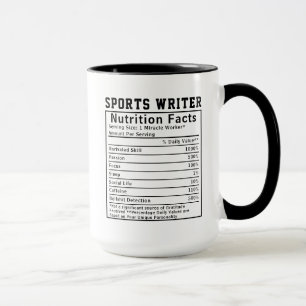 Lustiger Sportjournalist Ernährungsfakten Mitarbei Tasse