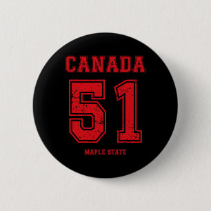 Lustiger Sportstil Kanada 51. Ahornstaat. USA Tee Button