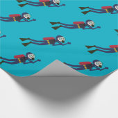 LUSTIGER SPORTTAUCHEN-TAUCHER, BEHÄLTER UND GESCHENKPAPIER (Ecke)