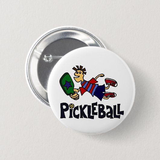 Lustiger springender Pickleball Typ Button (Vorne & Hinten)