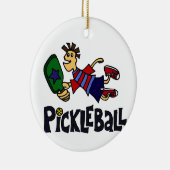 Lustiger springender Pickleball Typ Keramikornament (Rechts)