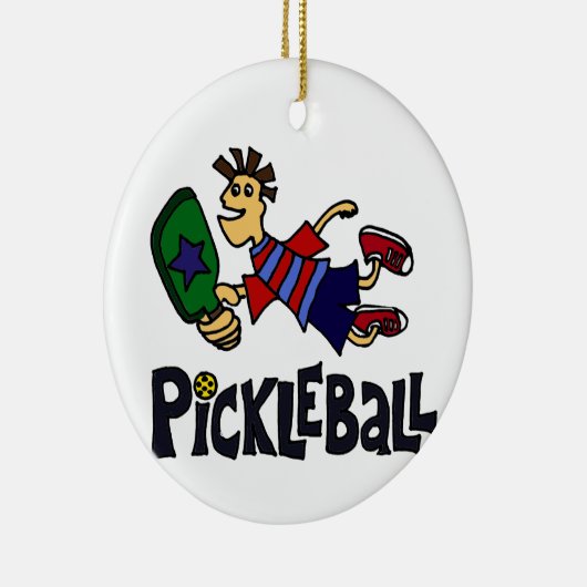 Lustiger springender Pickleball Typ Keramikornament (Rechts)