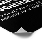 Lustiger Spruch für Computer-Ingenieure Poster (Ecke)