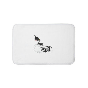 Lustiger Spruch Grusel Saison Halloween Katze Geis Badematte