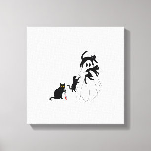Lustiger Spruch Grusel Saison Halloween Katze Geis Leinwanddruck