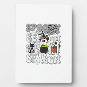 Lustiger Spruch Gruselzeit Halloween Katze Geist F Fotoplatte