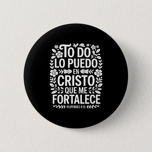 Lustiger Spruch ich kann alle Dinge durch Christus Button (Vorderseite)