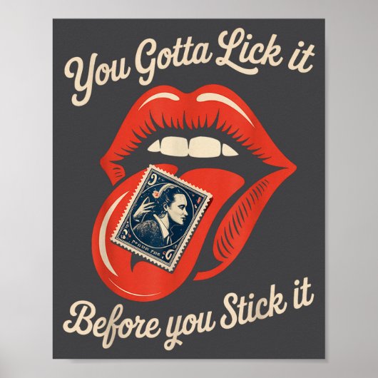 Lustiger Spruch Leck es bevor du es festklebst Wit Poster (Vorne)