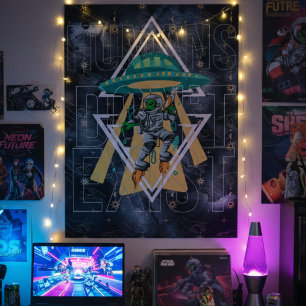 Lustiger Spruch Menschen existieren nicht Weltraum Poster