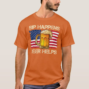 Lustiger Spruch Schluck passiert Bier hilft beim T T-Shirt