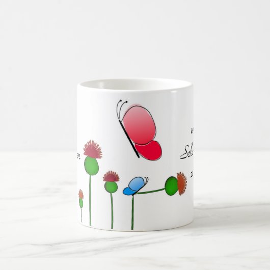 Lustiger Spruch "Schmetterling" Kaffeetasse (Mittel)