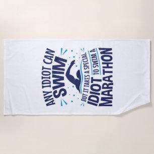 Lustiger Spruch Schwimmen Marathon Offene Gewässer Strandtuch
