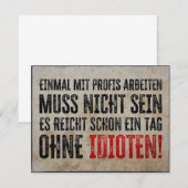 Lustiger Spruch über Arbeit und Kollegen (Vorne/Hinten)