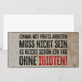 Lustiger Spruch über Arbeit und Kollegen (Vorne/Hinten)