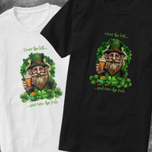Lustiger Spruch über den Hügel Leprechaun mit Bier