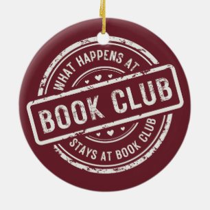 Lustiger Spruch Was beim Buchclub passiert Keramik Ornament