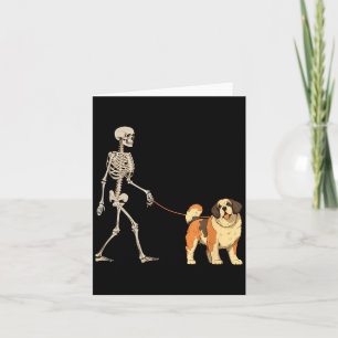 Lustiger St. Bernhard-Skelett-Hund, der Halloween  Karte