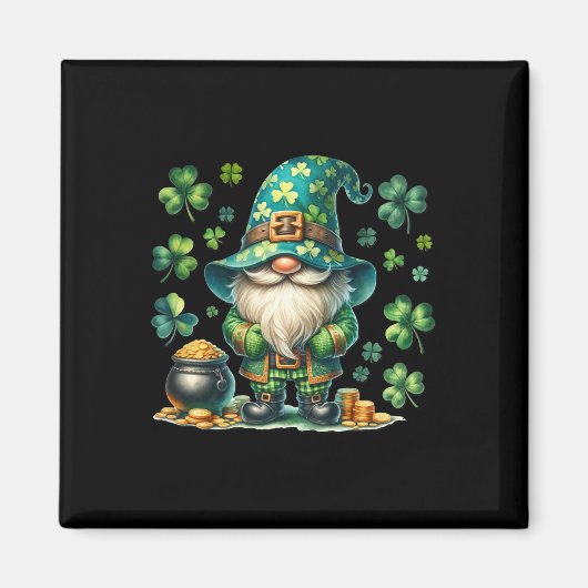 Lustiger St. Paddys Day Gnom mit St. Patricks Day  Magnet (Vorne)