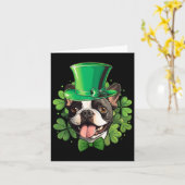 Lustiger St. Patrick Boston Terrier  Karte (Gelbe Blume)