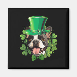 Lustiger St. Patrick Boston Terrier  Magnet